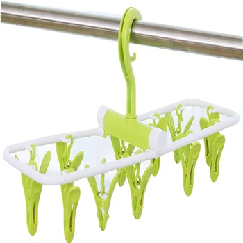 

1Pc Drying Drip Hign Quality Premium Clip Drying Laundry Hanger Clothespins Drip Hanger Clothes Drying Rack with 12 Clips