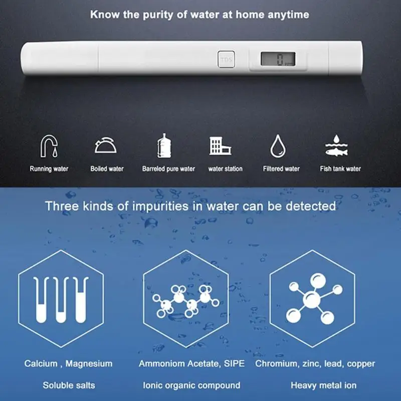 1 шт. Высокоточный Xiaomi Mi TDS тестер качества воды метр тестер ручка измерения воды инструменты TSD тестер ручка
