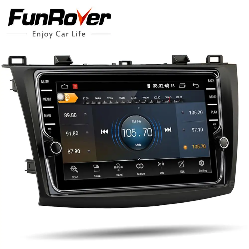 Perfect Funrover android 9.0 2 din car dvd multimedia player For Mazda 3 Axela 2009-2012 radio gps navigation stereo system DSP 64GB RDS 3