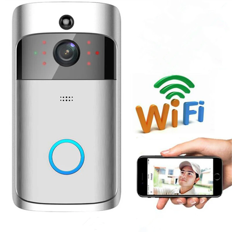 

WiFi Smart Wireless Security DoorBell HD 720P Visual Intercom Recording Video Door Phone Remote Home Monitoring Night Vision