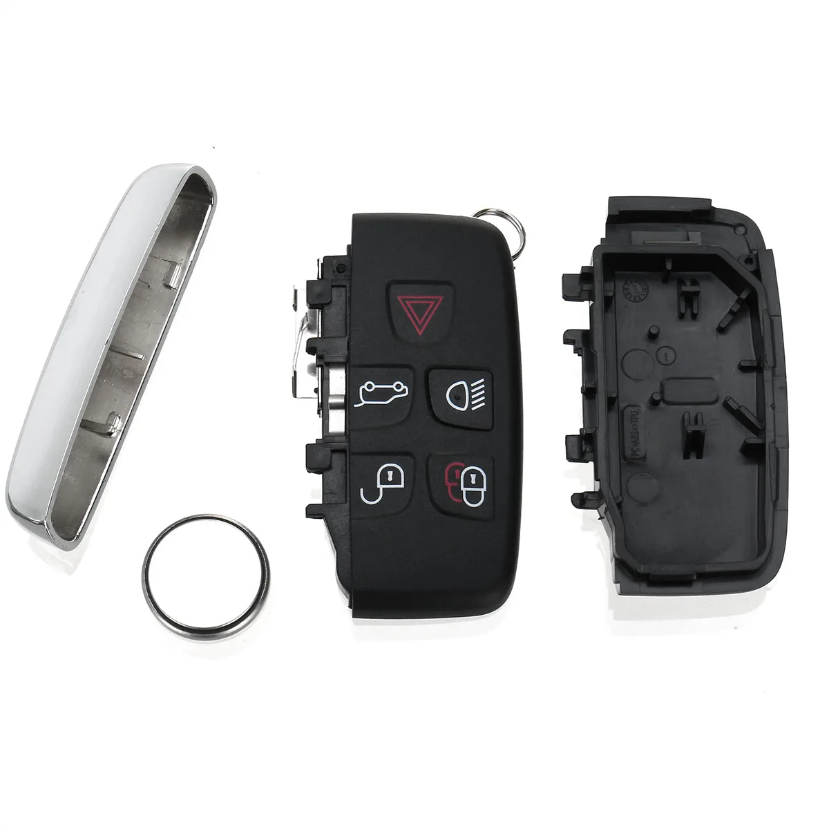 

Black 5 Button Remote Key Shell Case w/ CR2032 Battery for LAND ROVER LR4 Range Rover Sport Evoque Freelander 2