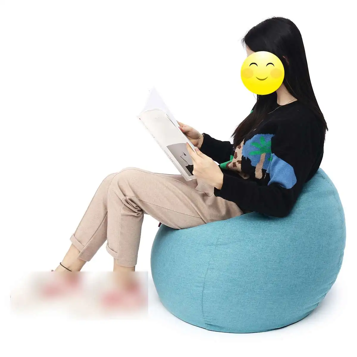 60*70cm Lazy Bean Bag Sofa Chair Linen Cloth Lounger Seat Couch Bean Bag Pouf Puff Couch Tatami Living Room for Kids Adults 60*70cm Lazy Bean Bag Sofa Chair Linen Cloth Lounger Seat Couch Bean Bag Pouf Puff Couch Tatami Living Room for Kids Adults