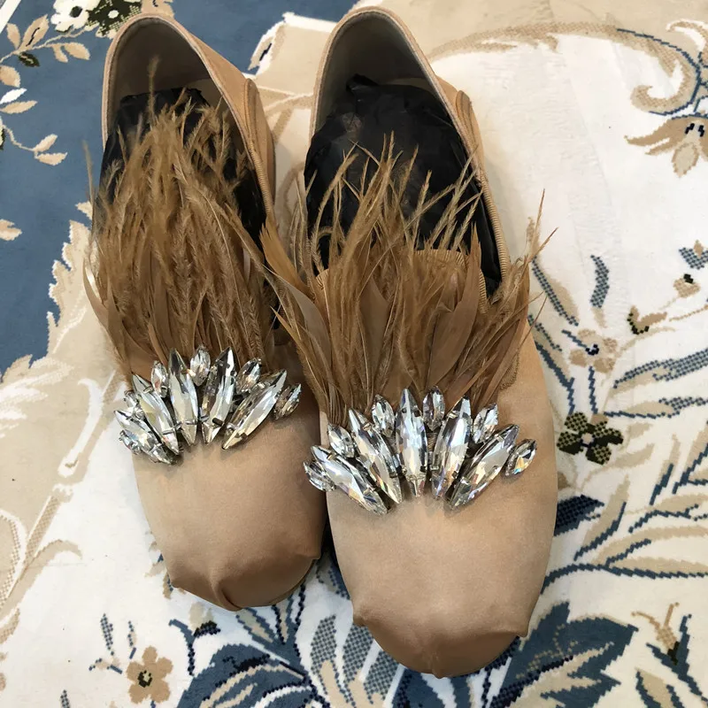Pisos Slip 2018 as Acogedor Seda Pic Pluma Pic Mujer Punta De Ballet Zapatos As Diseño Redonda Casuales Caliente wvxdnaqXSq