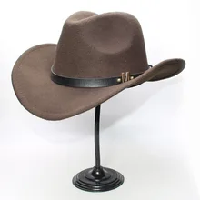 LUCKYLIANJI винтажная Детская шерстяная ковбойская шляпа с широкими полями в стиле вестерн ковбойская котелок Кепка фетровая шляпа с буквой М кожаный ремешок(54 см/регулируется