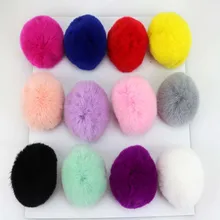 20 цветов, натуральный помпон, меховой шар, 6 см, понпон, брелок для автомобиля, помпон, кролик, понпоны, цветочный шар, Рождественский Декор, пушистые Помпоны для кролика