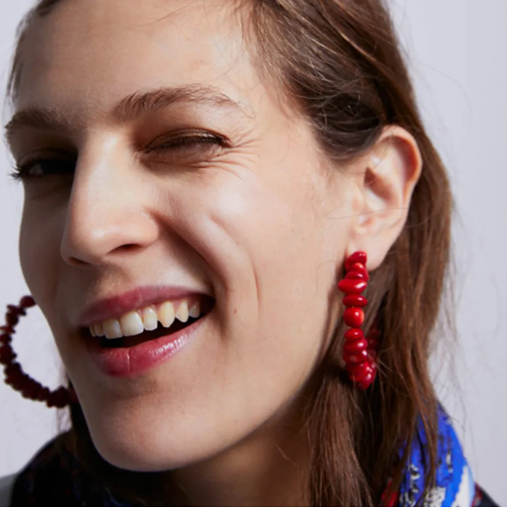 

2019Fashion Earrings in Spring Summer for Women Euro-American Retro Geometric Individuality Stone Earrings Bohemian Earrings