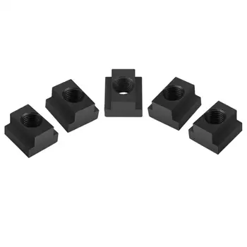 

5Pcs M14 T-Slot Nuts Oxide Finish Carbon Steel T Slot Nut Tapped Through Slot T-nuts Furniture Machine Tool Accessories Black