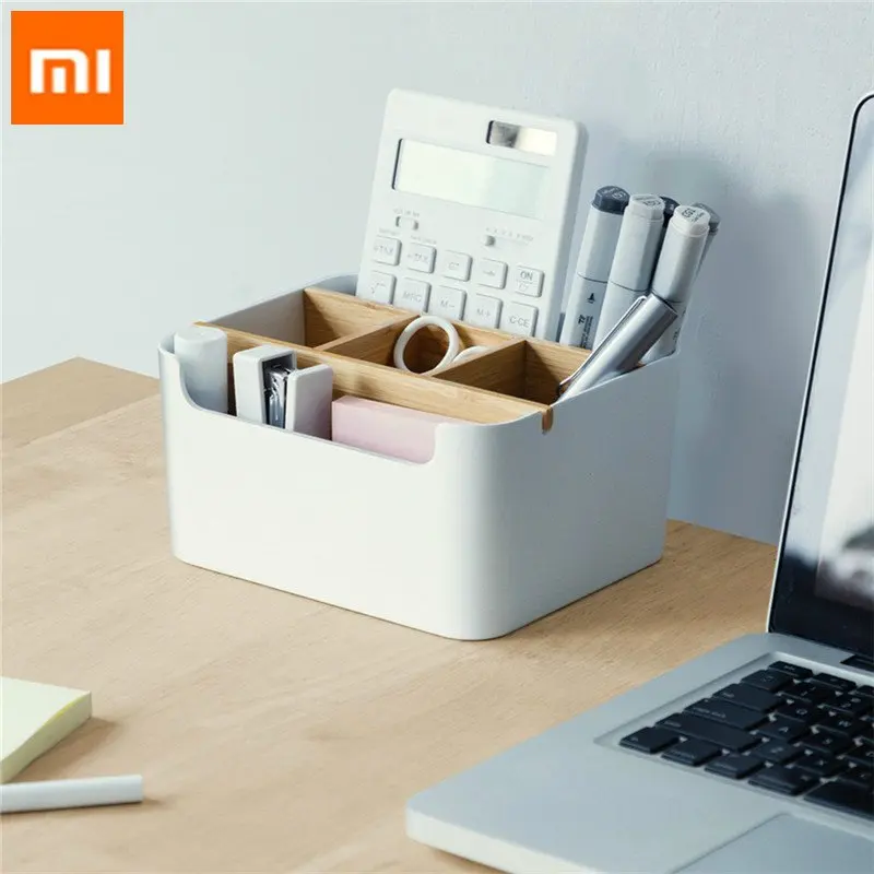 

XIAOMI Bamboo Desk Organizer Desktop Storage Box Cosmetic Multi-functional Display Drawer Box Multi-function for Make Up Home