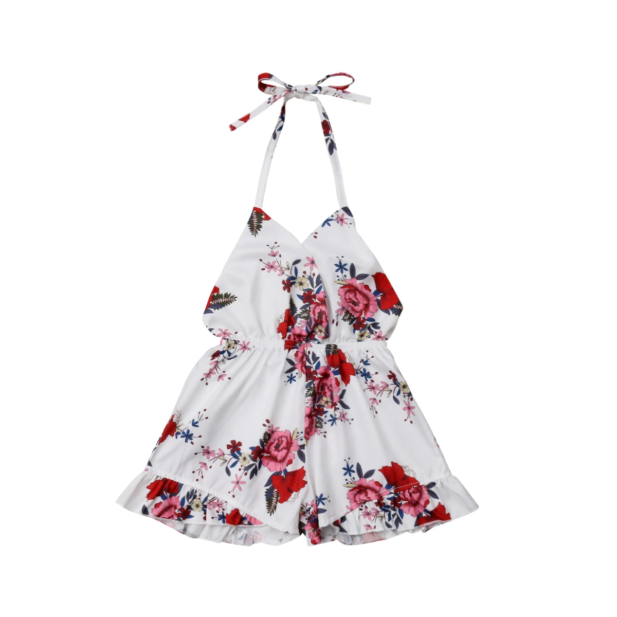

Toddler Kids Baby Girls Clothes Summer Sexy V-Neck Sleeveless Floral Bodysuit Sunsuit Girls Casual Cotton Bodysuits 1-6T