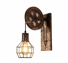 Loft Iron Led Wall Lamp Deco Vintage Lighting Indoor Wall Lights for Home American Industrial Lighting Lifting Pulley Wall Light Loft Iron Led Wall Lamp Deco Vintage Lighting Indoor Wall Lights for Home American Industrial Lighting Lifting Pulley Wall Light
