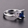 New Square Silver 925 Jewelry Rings Women's Finger Ring With Dark Blue Sapphire Gemstone Zircon Vintage Fine Jewelry Wholesale ► Photo 3/5