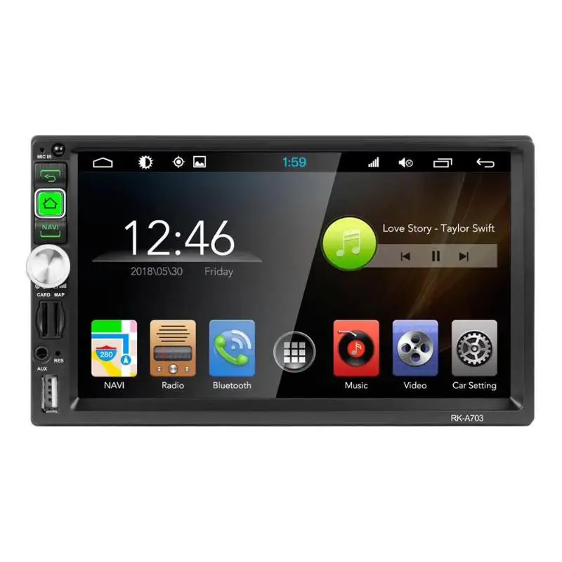 

VODOOL Car MP4 MP5 Player 7 Inch Touch Screen Quad Core Android 7.1 Car Stereo MP5 Player GPS Bluetooth AM FM Radio Head Unit