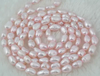 

frershwater pearl baby pink baroque 8-10mm long necklace 43inch wholesale beads nature FPPJ woman 2018