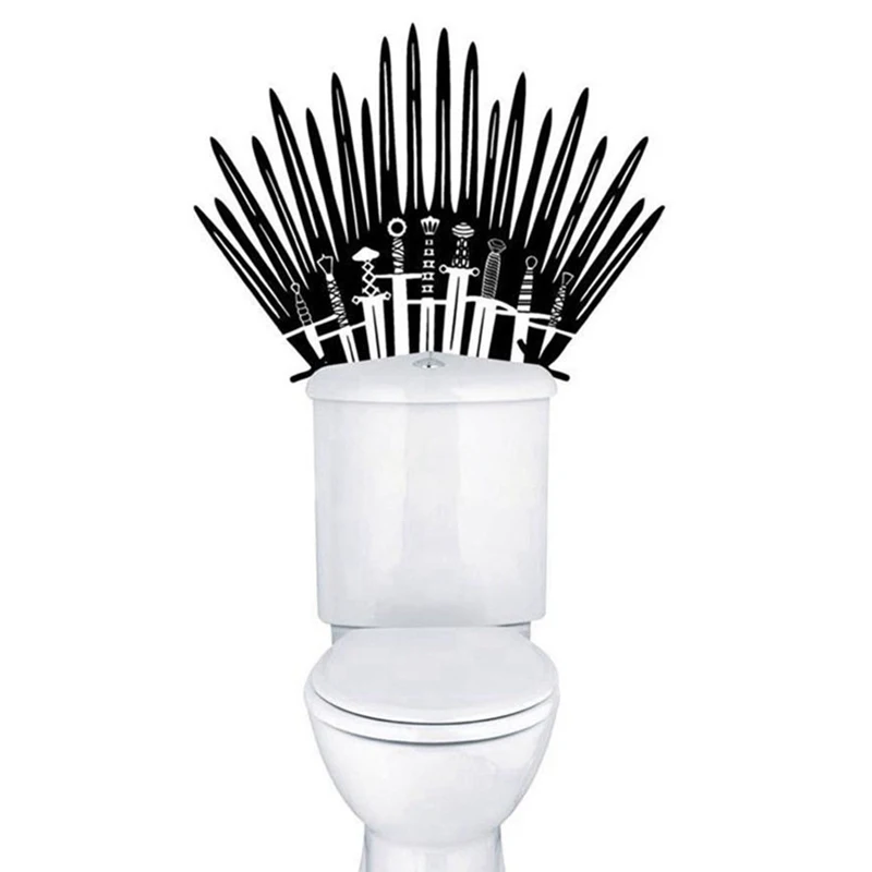 2019 New Iron Throne Funny Toilet Wall Sticker Game of Thrones Stickers for Bathroom Decoration Wall Stickers Decals A