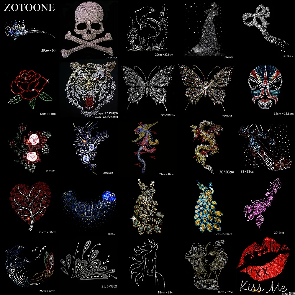 ZOTOONE ясно Strass Горячая фиксация аппликация из страз для одежды с рисунком животных
