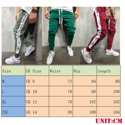 Running Pant Mens Slim Fit Tracksuit Bottoms Loose Jogging Joggers Sweat Pants Exercise Sportwear Trousers