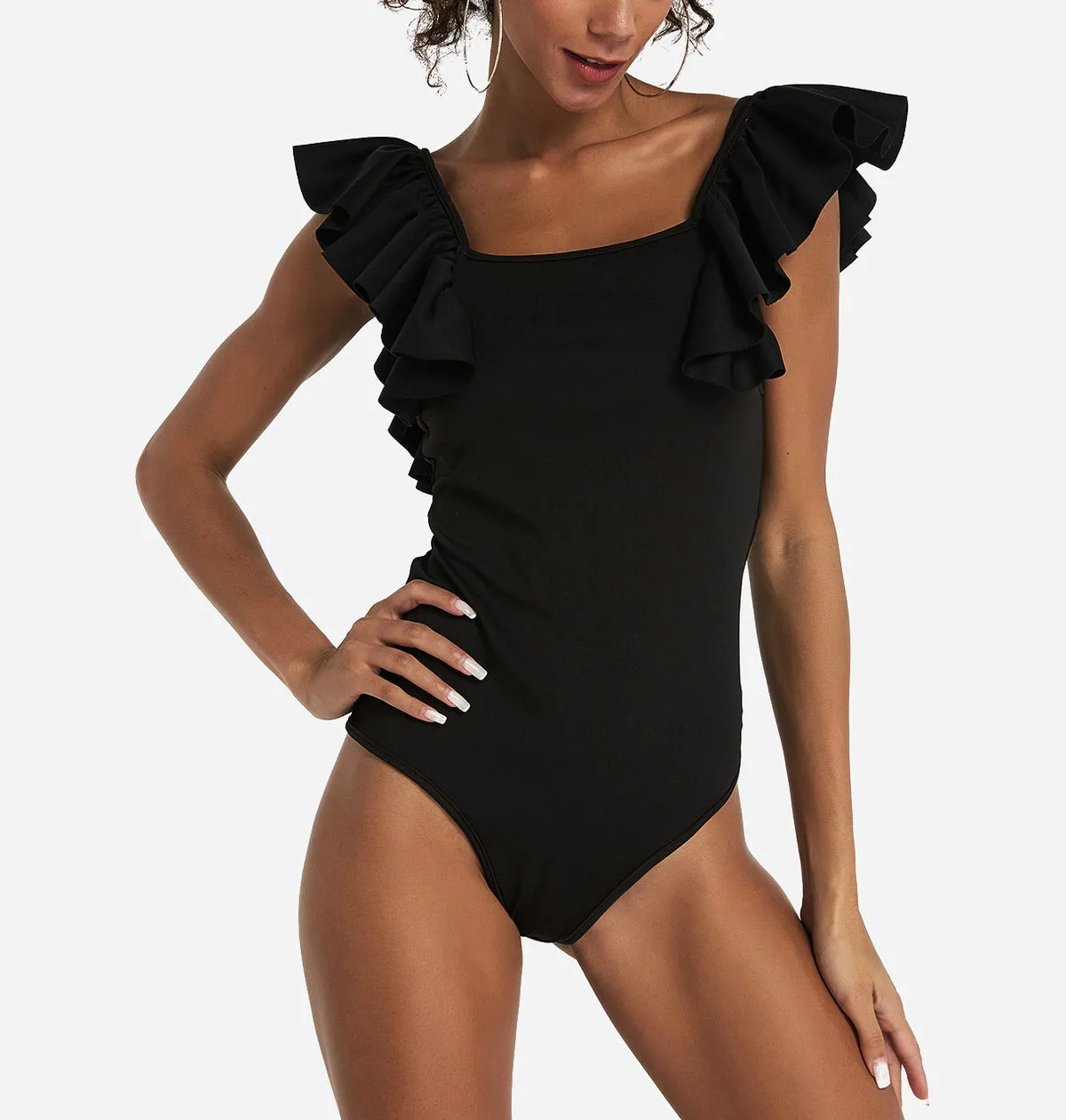 2019 جديد العلامة التجارية الربيع الصيف مثير قصيرة الأكمام النساء تكدرت متوهج كم ارتداءها بذلة الجسم يوتار أعلى 8-14