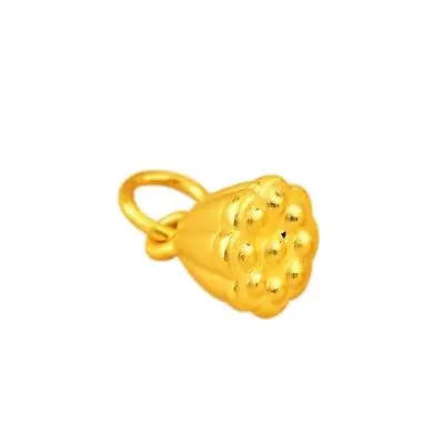 

New Pure 999 24K Yellow Gold 3D Pendant Women Men Lotus Seeds Pendant 1-1.5g