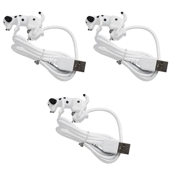 

White Data Line Cartoon Dog Shaped Line Charger Mini USB Type-C Mobile Phone Cable Charging Gift