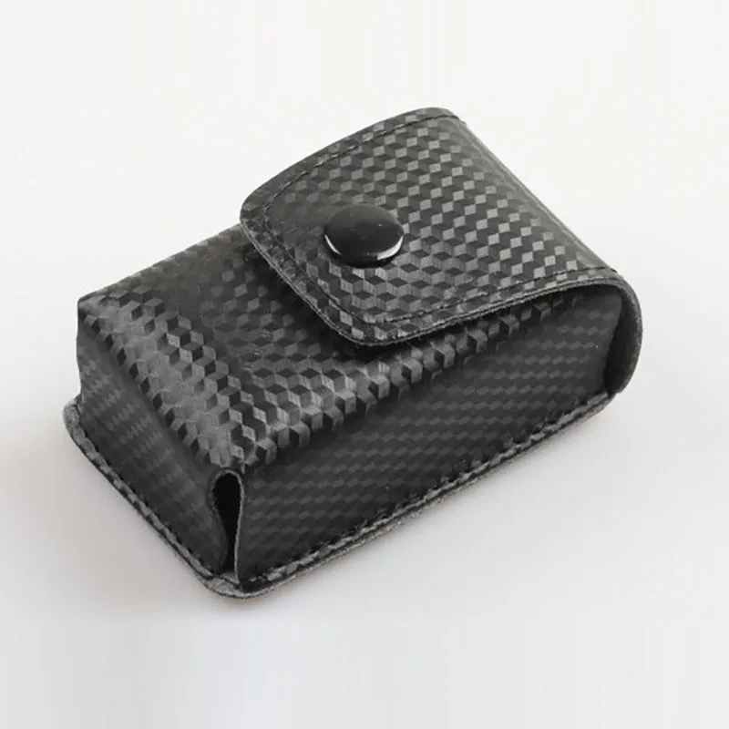 

Glasses Case Men's Folding Button Wear Belt Reading Glasses Black Zipper Leather Brown Myopia Box B004