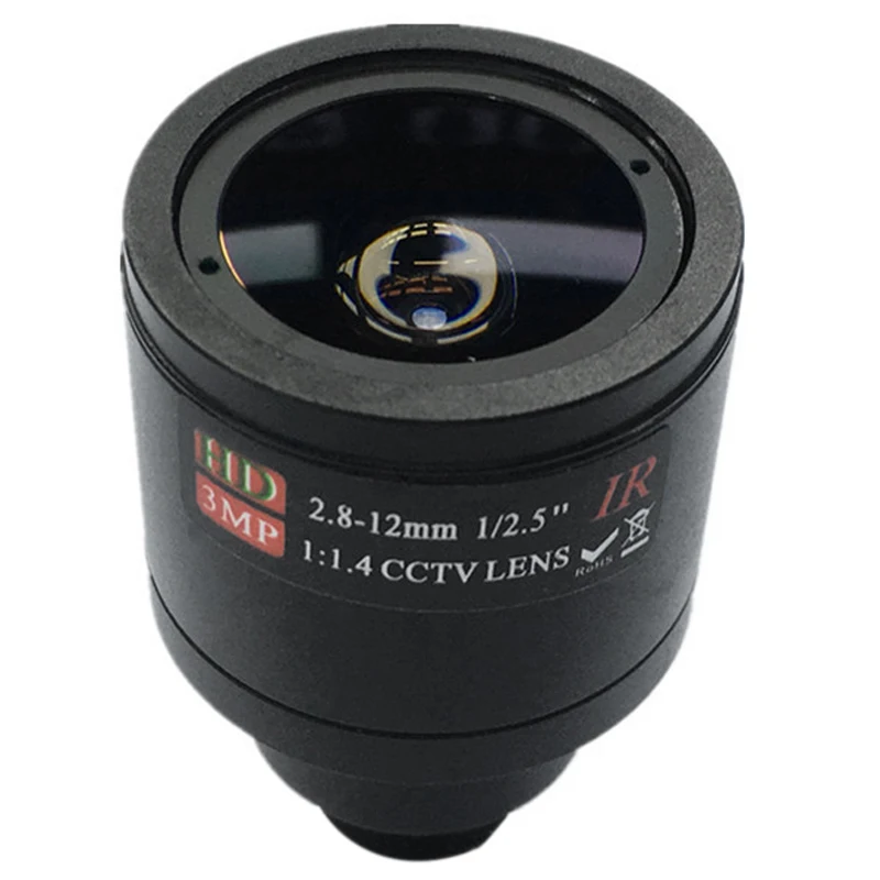 Объектив видеонаблюдения HD 3.0MP M12 2 8 12 мм вариофокальный ИК объектив CCTV F1.4 ручной