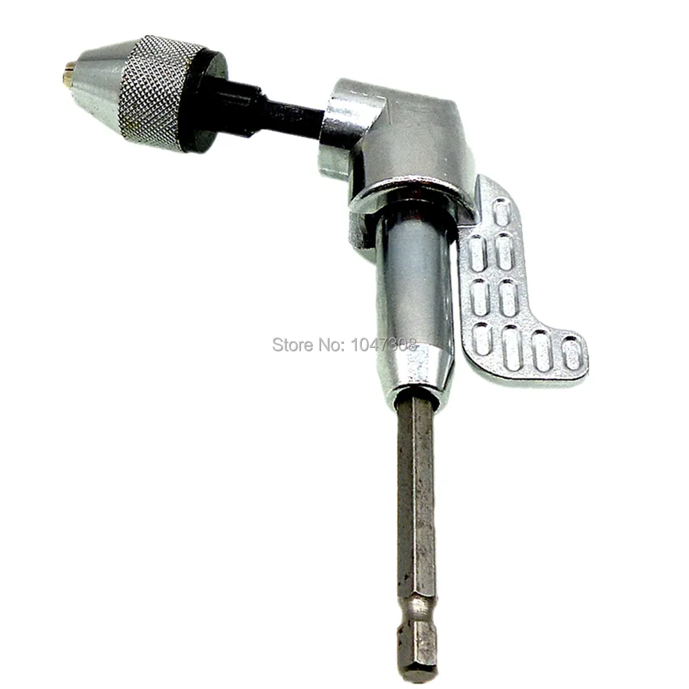

Keyless Chuck 1/4" Hex Shank Adapter Converter Drill Chuck Quick Change Driver Angle Driver Screwdriver Bit Holder 105 Degree