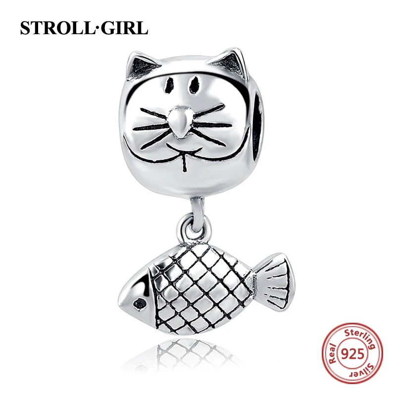 StrollGirl diy craft beads cute animal fish collection 925 silver pandora charm fit original bracelet fashion jewelry making