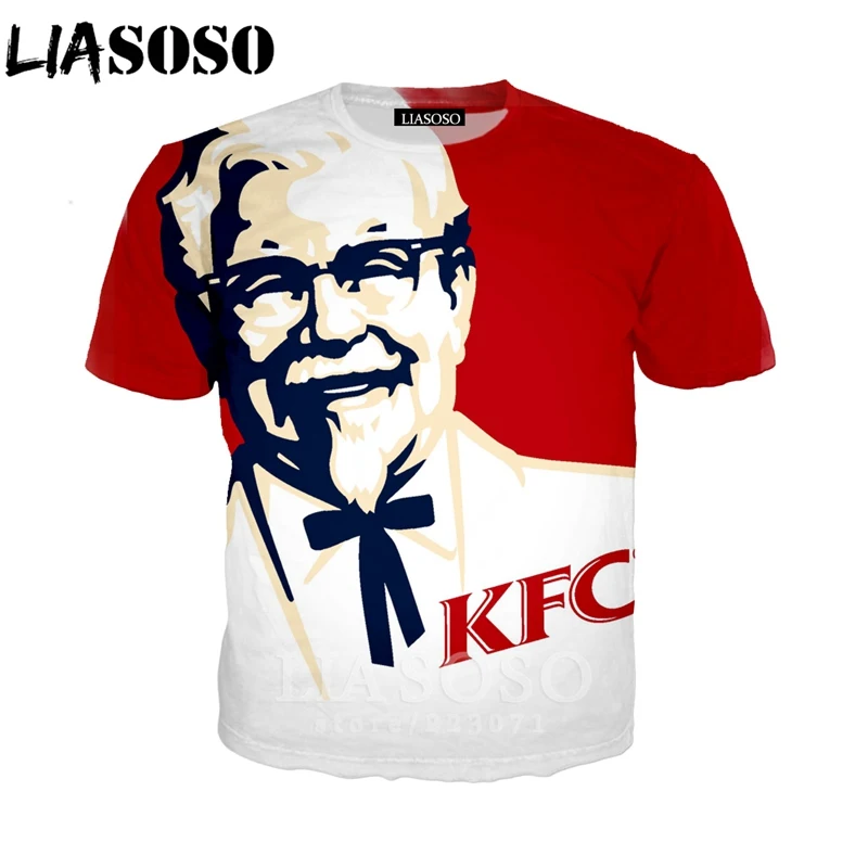 3D принт еда KFC футболка Повседневная Harajuku стиль пуловер Летняя мода для мужчин и