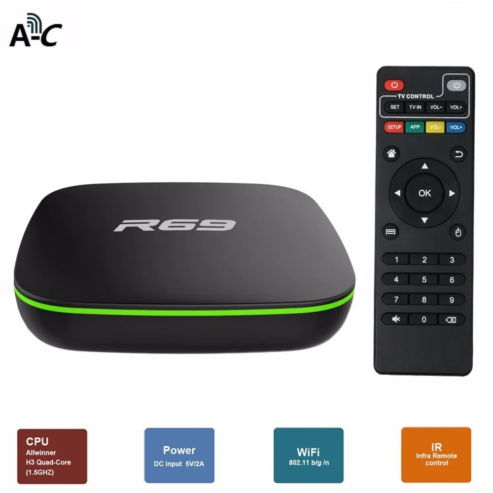 

10pcs/Lot R69 Android 7.1 Smart Tv Box 1g8g Add 2g16g Allwinner H3 Quad-core 2.4g Wifi 1080p Hd Support 3d Movie Media Player