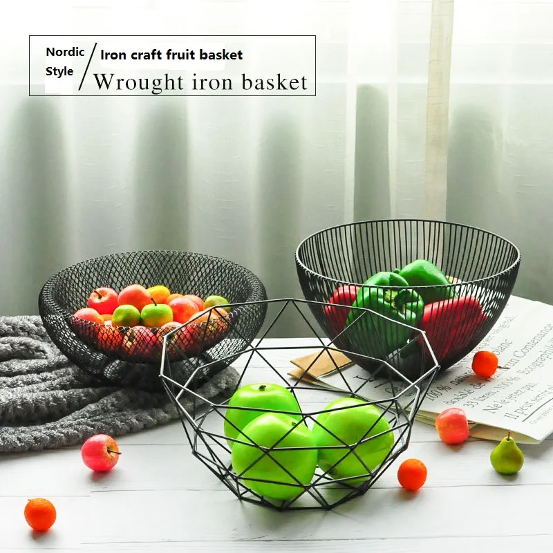 1pc Wrought iron fruit basket modern minimalist fruit basket snack