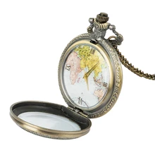 Идеальный подарок Рождественский подарок Ретро антикварная цепочка карта ожерелье кулон карманные часы Хогвартс карманные часы Стальной алхимик
