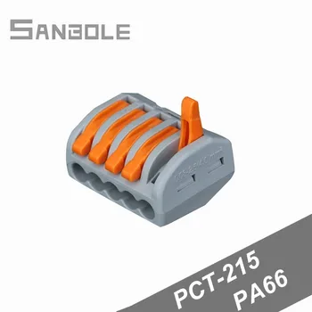 

PCT-215 Wire Connector Fast Connection Terminal blocks 5 Hole Universal 222-415 Universal compact wire wiring 5 Pin
