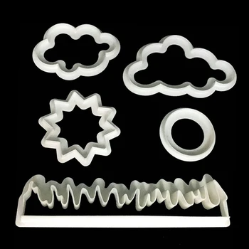 

5Pcs Fondant Reusable Decorating Tool Sugarcraft Grass Sun Cloud Cookie Cake Mold Embossing Cutter DIY Plastic
