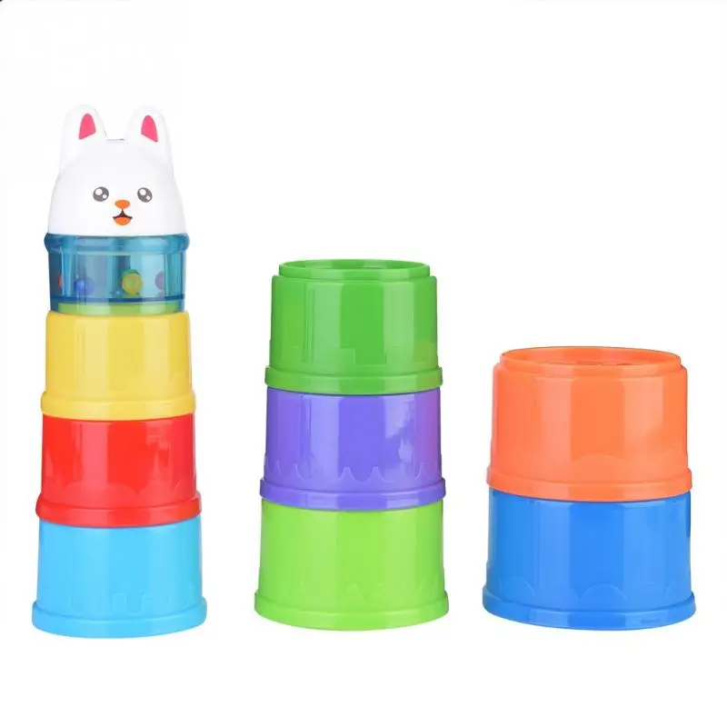 

Kids Children Stacking Cup toys Build Ball Nesting Stack Rainbow Ring Tower Sorters Early Learining Educational Baby Gifts