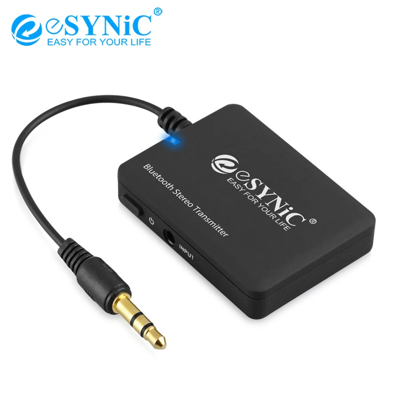 

eSYNiC wireless Stereo Audio Transmitter 3.5mm Cable Jack Low Power Consumption Energy Save Converter V2.1+EDR Bluetooth Adapter
