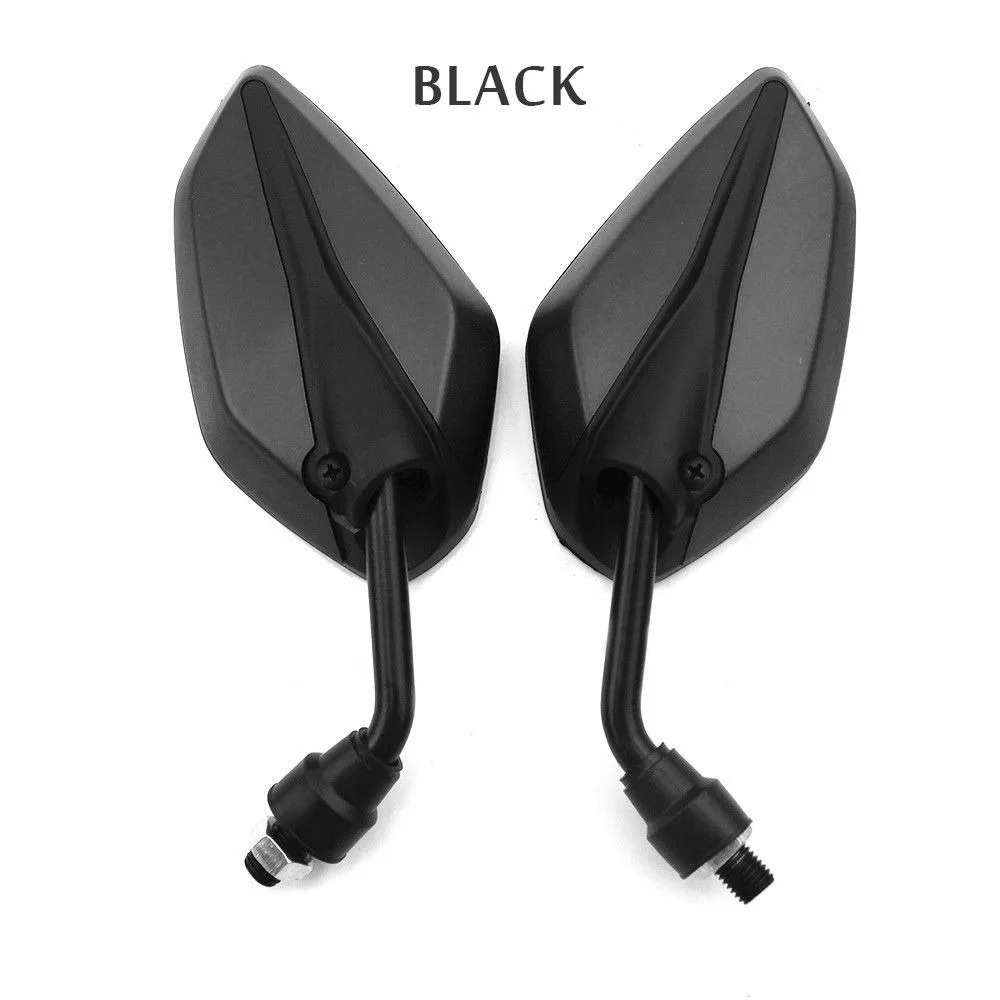 

For Honda Suzuki Yamaha 2pc 10mm Universal Motorcycle Rearview Mirror Adjustable Durable Scooter Side Mirrors Iron Plastic