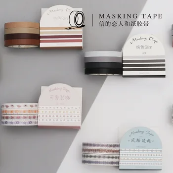 

4 pcs/pack w07 Flower Border t12 Slim Creative Cute Masking Decoration Adhesive Stikcer Washi Tape