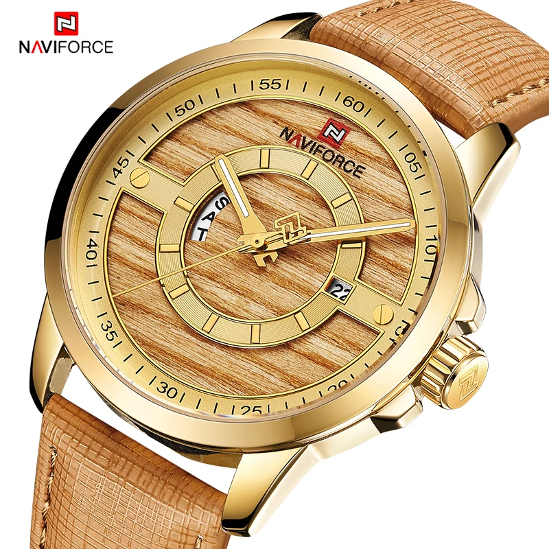 

New NAVIFORCE Men Watch Waterproof Male Top Brand Luxury Leather Wristwatch Man Date Week Quartz Fashion Clock Relogio Masculino