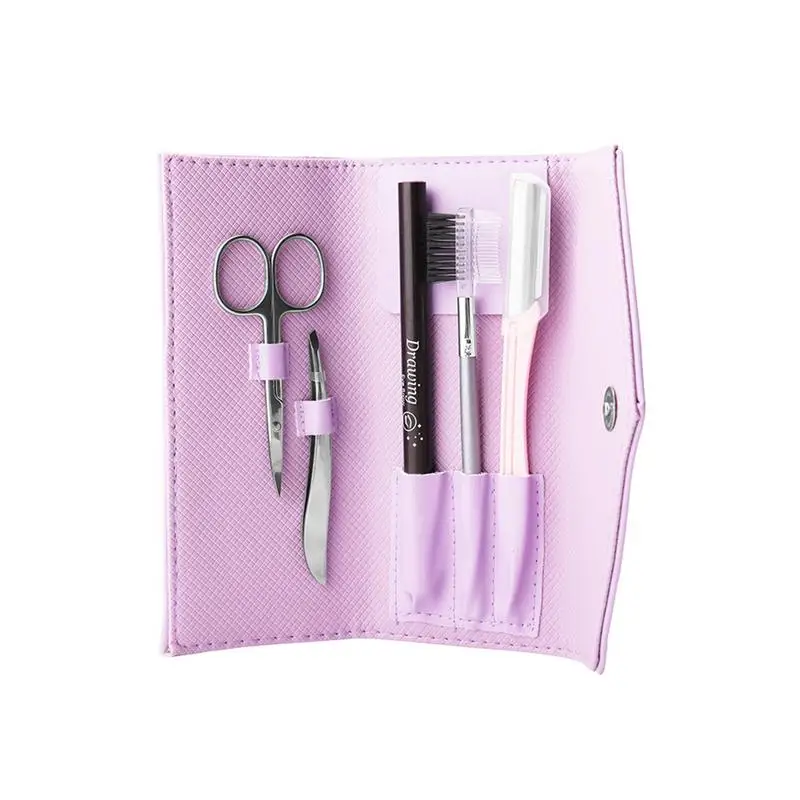 Eyebrow Grooming Suit Kits Stainless Steel Eyebrow Scissors Trimmer Utility Tools with Eyebrow Brush Comb Razor Pencil Makeup Ba Eyebrow Grooming Suit Kits Stainless Steel Eyebrow Scissors Trimmer Utility Tools with Eyebrow Brush Comb Razor Pencil Makeup Ba