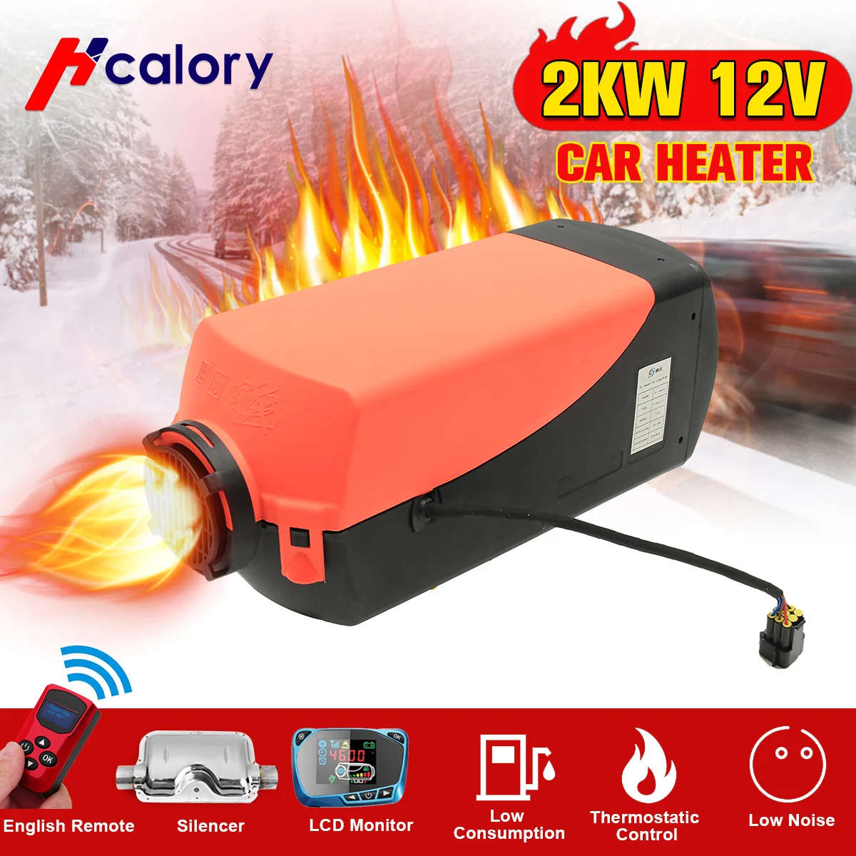 

Car Heater 2KW 12V Air Diesels Heater Parking Heater With Remote Control LCD Monitor For RV, Motorhome Trailer, Trucks, Boats