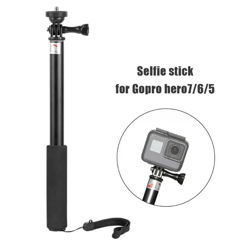 Extendable Aluminum Self Selfie Stick Monopod w/Adapter for GoPro 7 6 5 280*25*25mm/11.02*0.98*0.98