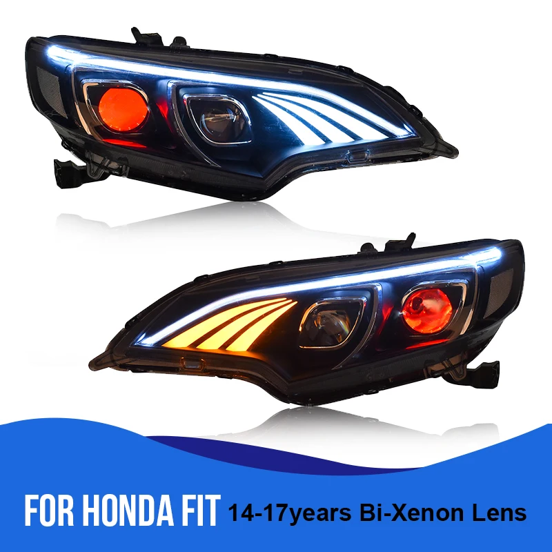

ROADOT 1set LED Car Accessories Head Lamps for Honda 2014 2015 2016 2017 Head Lights with Running Lights LED Auto Working Light