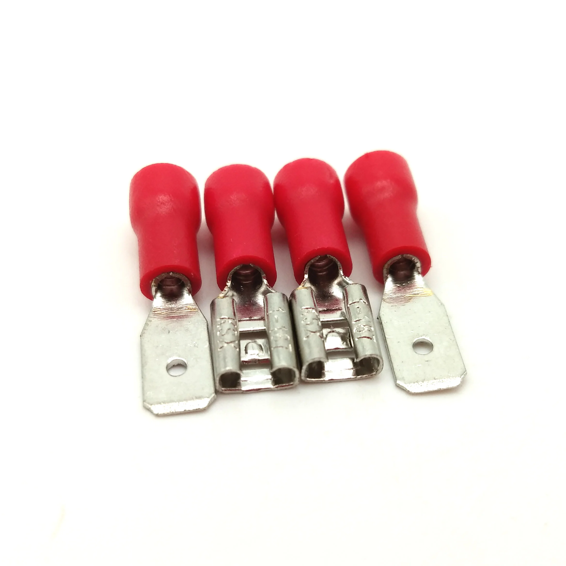 100pcs Female+Male Spade Insulated Crimp Electrical Connector Cable Terminal Red