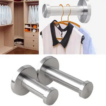 

Coat Silver Hook Bathroom Wall Mount Stainless Steel Cylinder Towel Utility Strong Robe