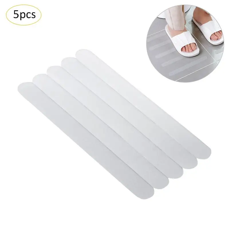 

5PCS/Set Bathroom Slip Stickers Transparent Non-Slip Tape Anti-Slip Strip For Stair Steps Toilet Bathroom Shower Room Bathtub