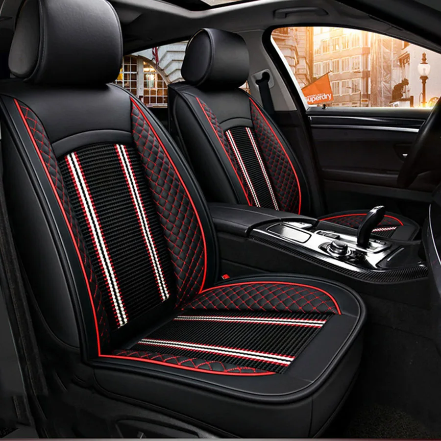 

Universal Car Seat Cover PU Leather Auto Front Seat Cushion Protector Interior Accessories Fit Most Car Accessories