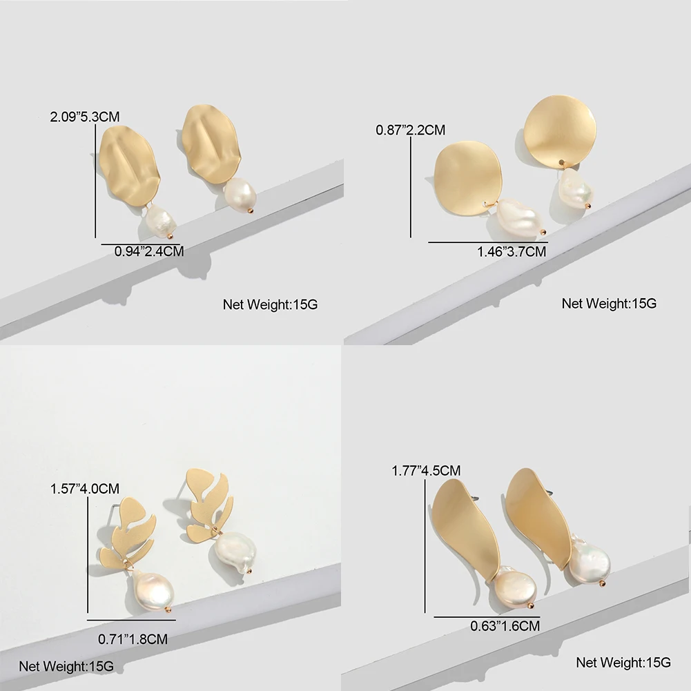 Женские серьги подвески Flatfoosie модные геометрической формы цвет золото ювелирные