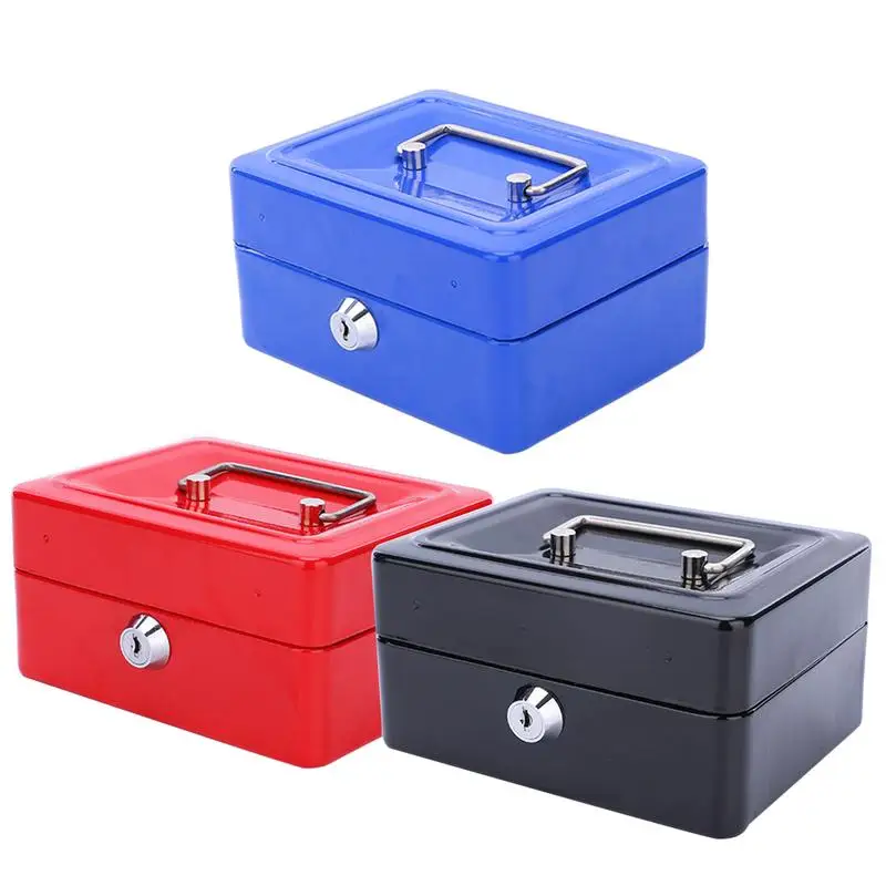 Mini Petty Cash Money Box Storage Box with Lock Practical Stainless