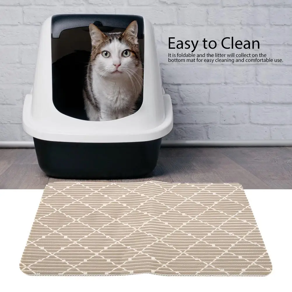 

2 Color PVC Dog Cat Pet Litter Mat Waterproof Useful Pad Bottom for Pet Easy to Clean Non-slip Pet Litter Cat Mat Floor