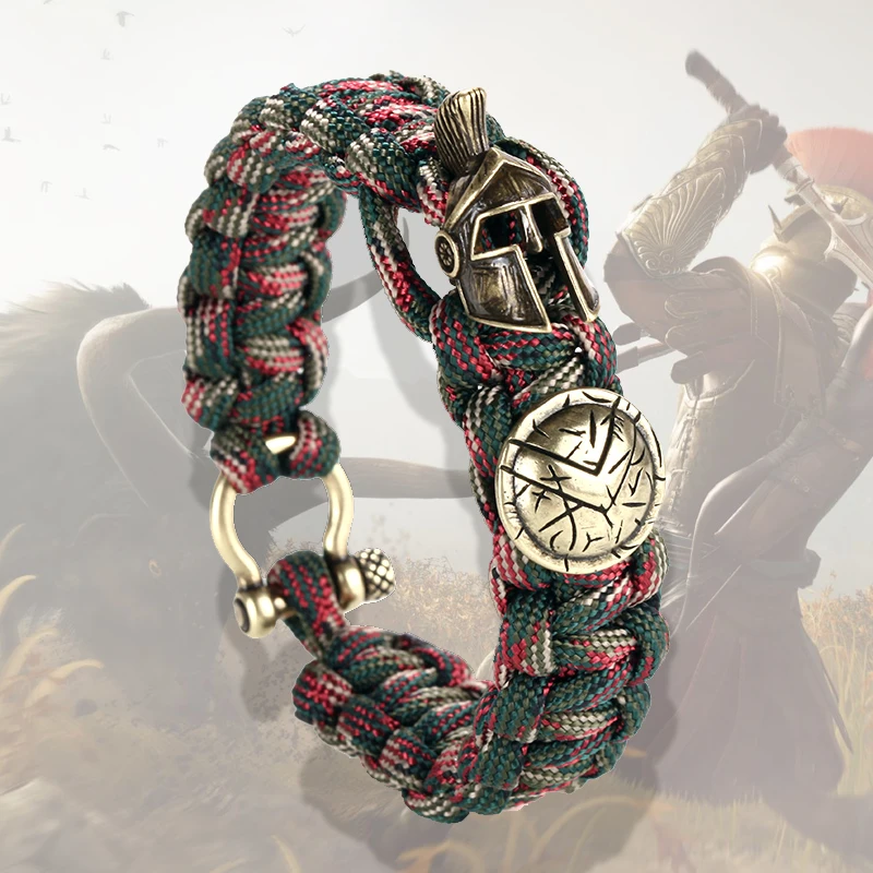 Мужской браслет/Спарта/pulseira masculina/Роскошный Открытый выживания ручной работы веревочные браслеты винтажные мужские браслеты
